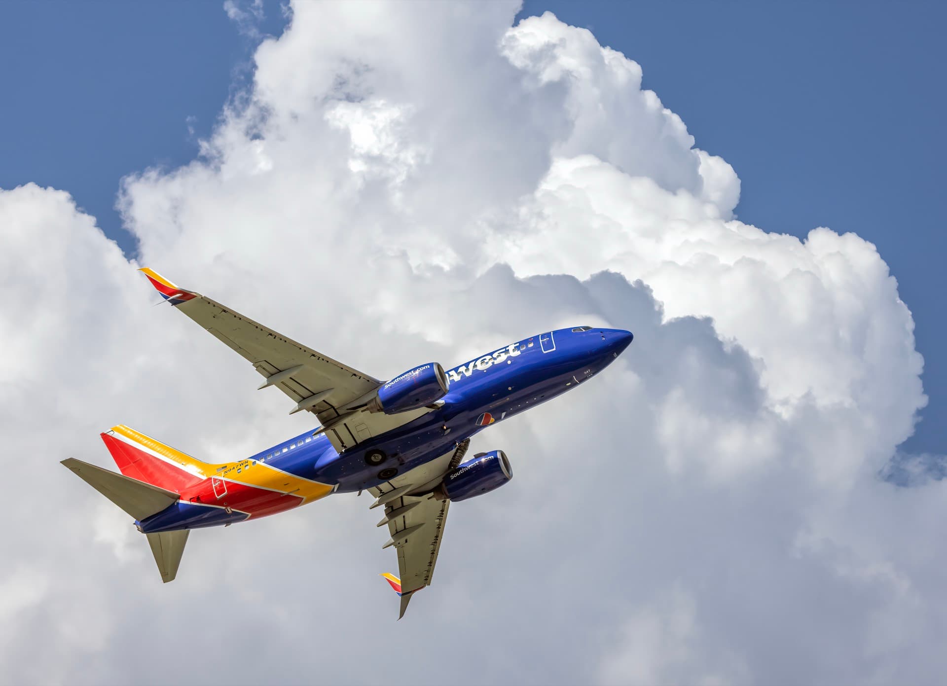 Un Boeing 737-700 de Southwest Airlines sur le tarmac de l'aéroport international de Baltimore-Washington