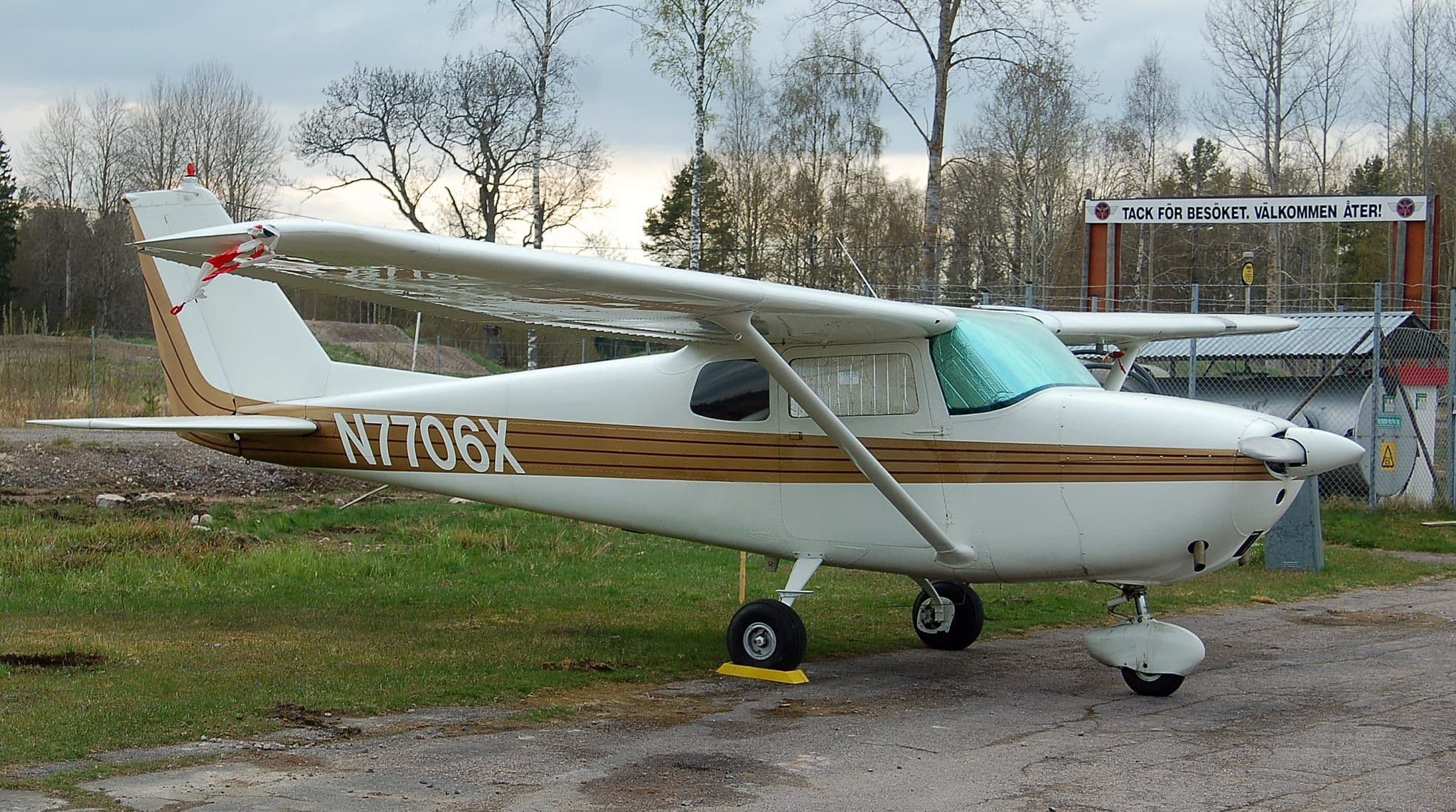 A 1960 Cessna 172B Skyhawk parked on the ramp
