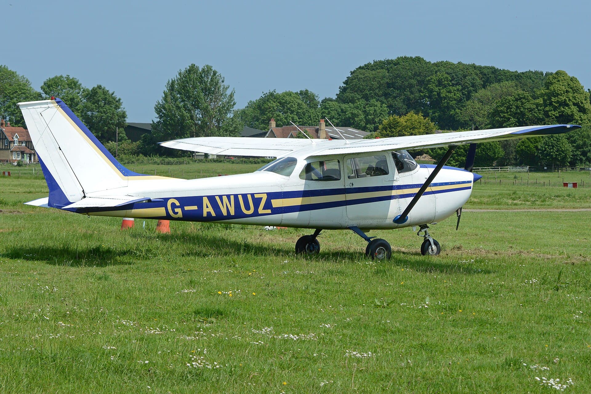 A 1968 Reims-built Cessna F172, G-AWUZ