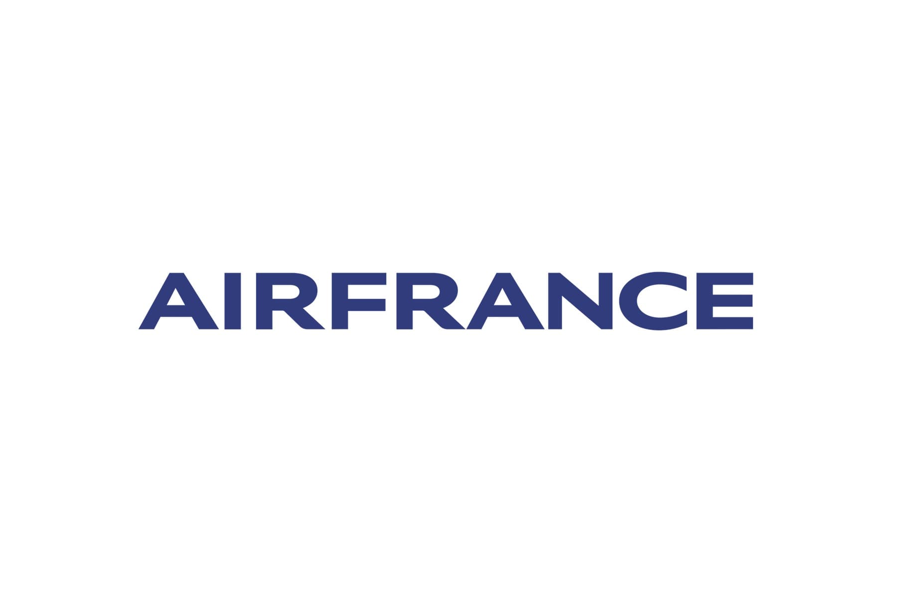 Le logotype actuel d'Air France, en lettres bleu marine sur fond blanc.