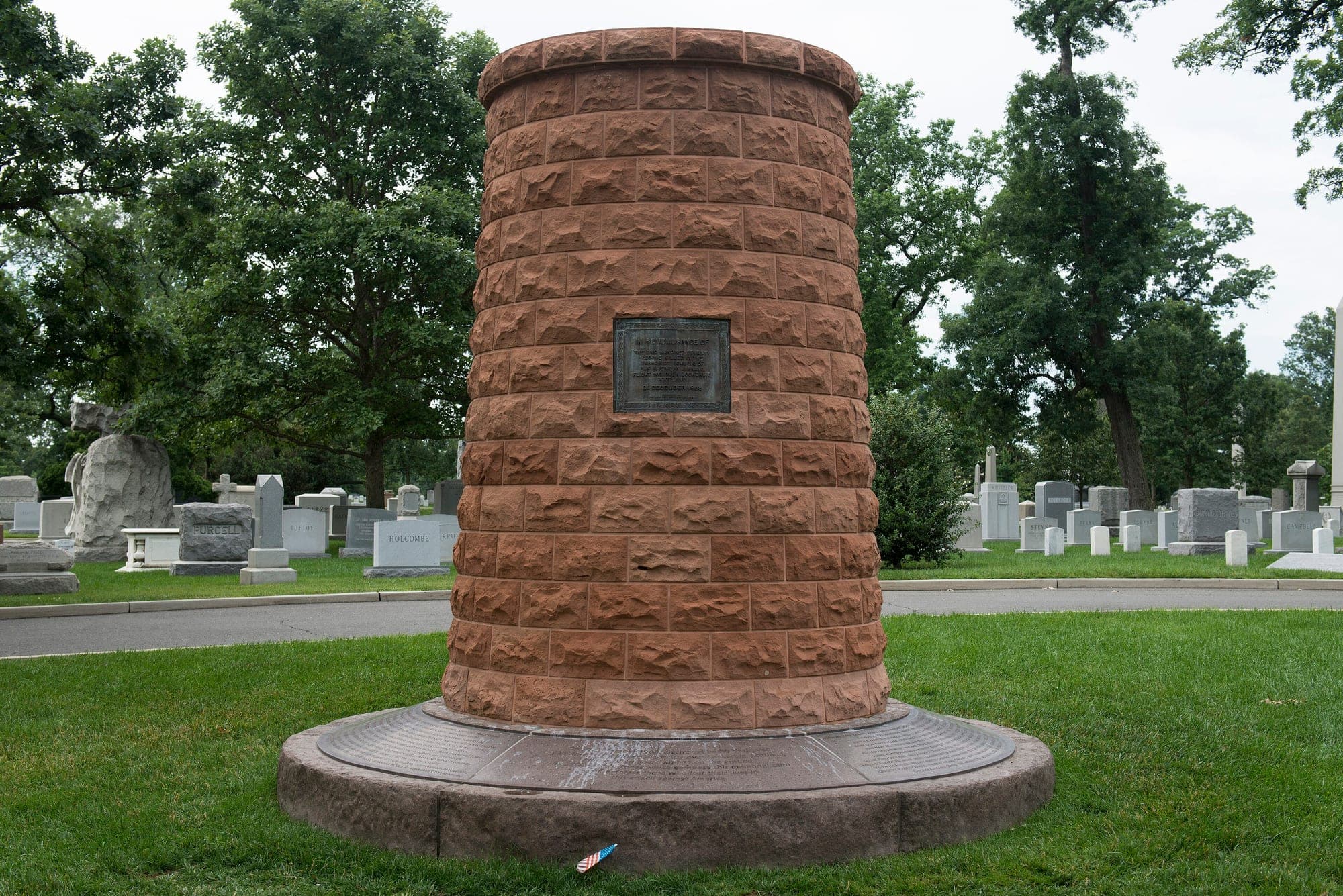 The Pan Am Flight 103 memorial cairn at Arlington National Cemetery, built of 270 blocks of Scottish sandstone, one for each person killed.