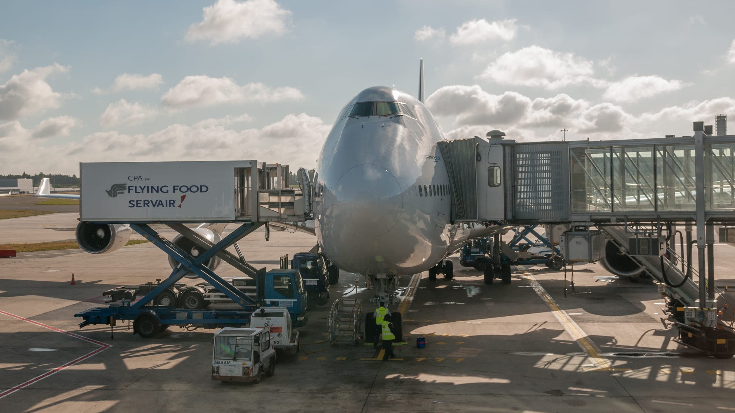 A widebody on the apron at Charles de Gaulle