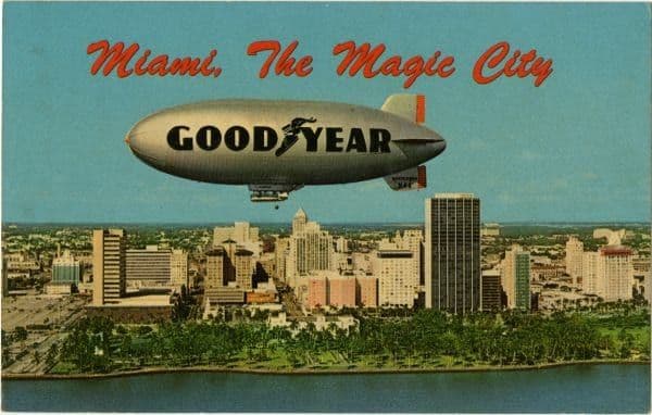 The Goodyear airship Mayflower near Miami around 1967, flying on two 175 hp Continental engines