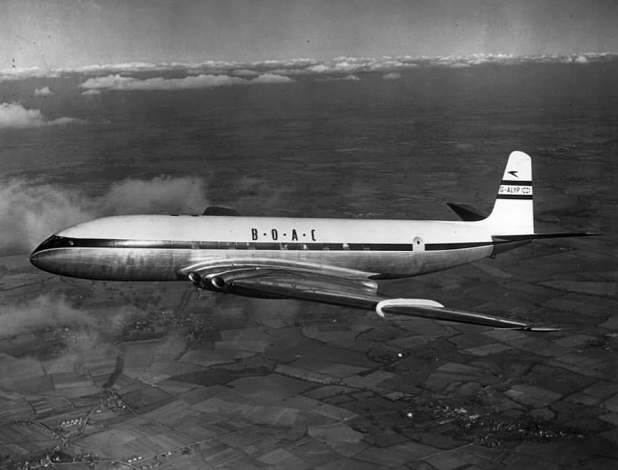 Le de Havilland Comet 1 G-ALYP de la BOAC, l'appareil qui inaugura en 1952 le premier service commercial au monde en avion à réaction